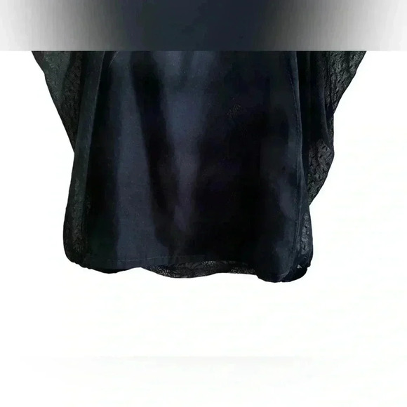 Free People Blue Floral Lace Stretchy Mesh Blouse Top Raglan Short Sleeve Sz S/P - Picture 5 of 12